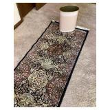 Vintage Metal trash can & rug runner (25x83')