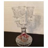 Hofbauer 'Byrnes' 3 place candle holder, ruby bird