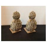 Brass pineapple bookends