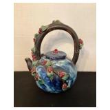 Artisan pottery teapot, 12' tall