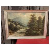Vintage Waterfall Picture, 33 1/2x24'