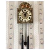 Vintage floral clock, 9 3/4x3 1/2x13 3/4' tall