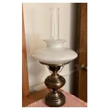 Vintage Metal hurricane lamp, 21 1/2' tall