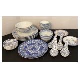 Oriental Blue & White dishes, 26 pieces