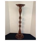 Wood pedestal plant stand, 9x31 1/2'