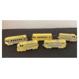 Vintage Midgetoy metal train cars
