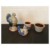 Beaumont Bros. Pottery figurines & mini crocks