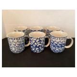 Fruits & Hearts spongeware mugs