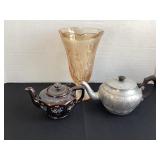 9' Carnival Glass Iris Vase & Teapots