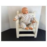 Wood doll chair & doll