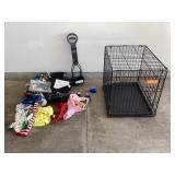 Dog crate, trimmer kit, pooper scooper, doggie