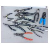 Pliers, snap ring pliers, wire strippers