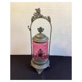 Antique Cranberry Pickle Castor, 13' tall