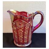 7 1/4' Carnival glass water pitcher