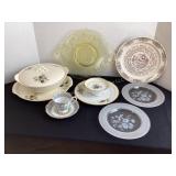 Depression glass plate, 1956 calendar plate,