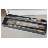 Metal tray of files