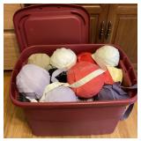Tote of fabric balls, fabric & more