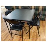 Black Card table & 4 folding chairs