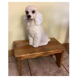 Wood stool & resin dog (22ï¿½)
