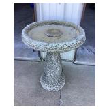 2 piece cement birdbath