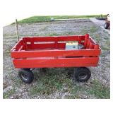 Red wagon with removable sides