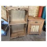 Wood shelf & record player cabinet