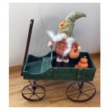 Decorative Wagon, Gnome & Pumpkin