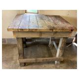 Wood work bench, 40 1/2x34x35 1/2' tall