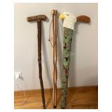 Three 35-36' Walking Sticks