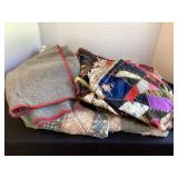 Old cutter crazy quilt with political ribbons,