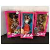 3 Barbie Dolls of the World; Nigerian, Mexican &