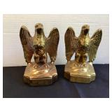 Brass Eagle Book Ends, 4x3x6 1/2'