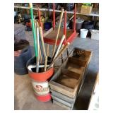 Large wood boxes, Unda-Gard barrel, handles,