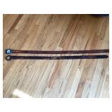 Leather belts & buckles; 42&44'