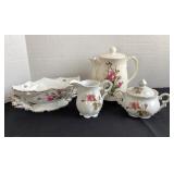 Japan coffee pot, sugar & creamer and small