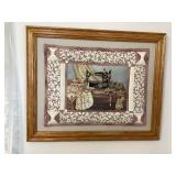 Cross-stitch & quilted sewing machine picture