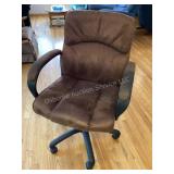 Brown suede like office chair measures 25ï¿½ wide x