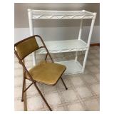 Plastic Shelving Unit & Folding Chair