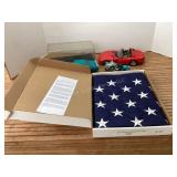 3x5' nylon flag, diecast Viper, Indian motorcycle,