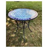 Mosaic top patio table, 28' x 28' tall