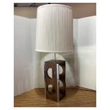 MCM 37' tall wood & metal lamp