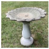 Cement birdbath, 25x26' tall, 2 piece