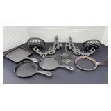 Cast iron oil lamp holders & mini pans