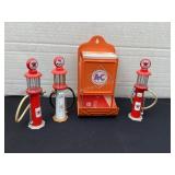 Die cast gas pumps & Allis Chalmers matchbox