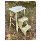 Vintage wood step stool, great patina