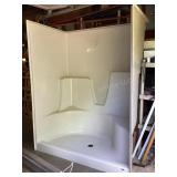 New fiberglass shower stall, 59 1/2 wide x 78