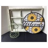 Window decor, metal welcome sign & metal gazebo