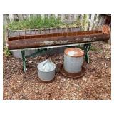 Chicken feeders & bench