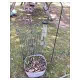 Fence panel, shepherd hook, wind chime & basin