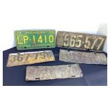 Vintage Michigan License Plates, 1921, 1929,